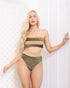 Sidra Dual Tone Shimmering Bandeau Bikini - Black and Gold